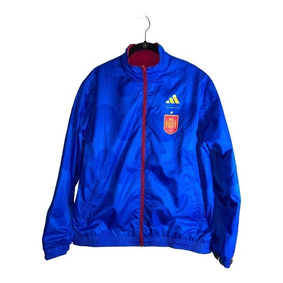 NWT ADIDAS Spain National Soccer Team Anthem Men’s Jacket Reversible - Picture 3 of 16